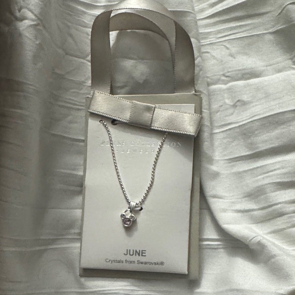 Disney Swarovski Silver Necklace June